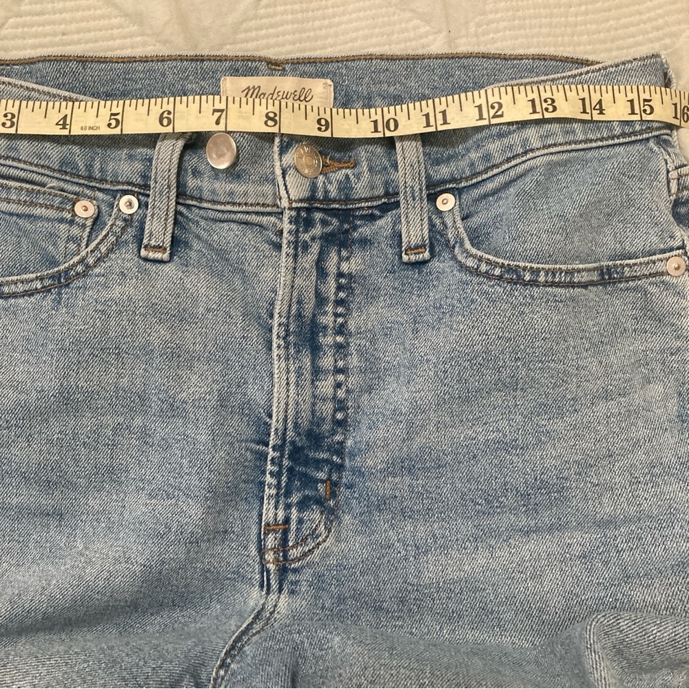Madewell Distressed Perfect Vintage Jeans 29 Cardine Light Wash Ripped Knee - Picture 14 of 16
